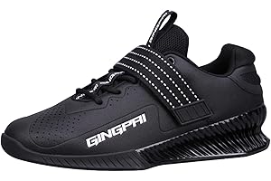 omcam Squat Shoes for Men, Weighlifting Shoes for Powerlifting, Deadlifting Hook and Loop Lace-Up Gym Shoes