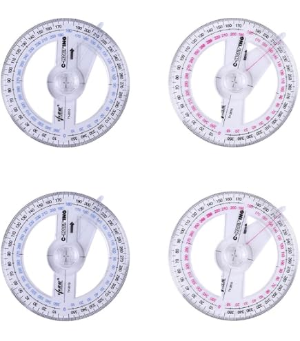 Lot De 3 Rapporteurs : Triangle, Cercle Et Demi-cercle – Instruments De Géométrie Transparents Pour L'école Et Le Bureau - 9