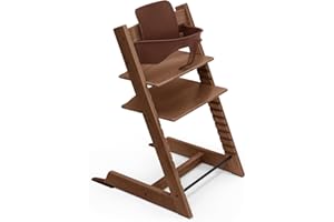 Stokke Tripp Trapp High Chair, Warm Brown - Includes Chair + Baby Set2 for Children 6-36 Months - Adjustable, Ergonomic & Easy to Clean