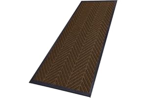 Saime Trading Heavy Duty Kitchen Runner Rugs Non Slip Super Abosrbent Doormats Washable Floor Mats for Hallway Kitchen Office Indoor Outdoor (Brown, 60 x 180 cm)