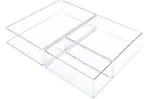 Lilly Things ANTIRUTSCH Schubladen Ordnungssystem (transparent) Schubladen Organizer Schubladeneinsatz Aufbewahrungsbox für Make-Up Kosmetik Schminktisch Schreibtisch Büro Bad Küche (3-teilig A)