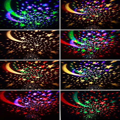 InnooTech Sternenhimmel Projektor Sternen Nachtlicht 360 Grad drehbaren Star Rotierender Projektor LED Kinder Nacht Lampe 9-fachem Farbwechsel für Babyzimmer Kinderzimmer Schlafzimmer Weihnachtsgeschenke - 4