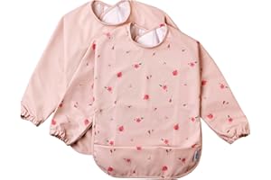 BABATÉ Kids - Baberos bebe impermeables, Babero con mangas 6-24 meses, Baberos bebe, Babero BLW, Babero mangas impermeable, Babetes Impermeável Bebe