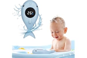 UNISOPH Badethermometer Baby, Badethermometer Mit Led-Licht-Temperatur-Warnfunktion, Badewannenthermometer Mit Hochauflösendem Touchscreen Geeignet Für Kinderbadewanne, Baby-Badethermometer Wassertemperatur