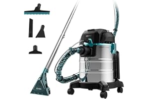 Cecotec Aspirapolvere Solidi, Liquidi, Tappezzerie e Tappeti con Cavo Conga CarpetClean 20000 MAX. 1400W, 22Kpa, Serbatoio Acqua Pulita 4L e Sporco 20L, Filtro HEPA, Raggio d'Azione 7m
