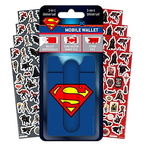 Preisvergleich Produktbild DC Comics Superman Geldbörse für Handys mit Kartenfächern, Telefonkabelhalter, Ständer und Aufklebern