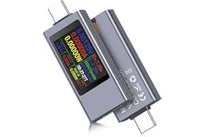 RUBESSIA 360W Usb Tester, 4-30V 0-12A Voltimetro Amperimetro Digital, USB C Tester Medidor de Potencia, Digital Multímetro Medidor de Corriente, Tipo C Probadores de Medidor