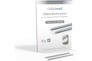 Colloimed - Electrodos para Medionic Ionic-Pulser (1 par, 3 x 80 mm), color plateado