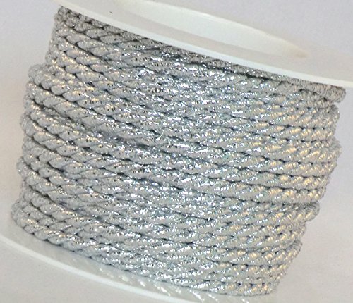 KORDEL 15m x 4mm SILBER Drehkordel KORDELBAND Dekoband SCHLEIFENBAND Schnur
