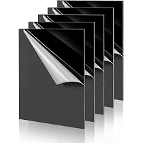 QEEYON 6x Schwarze Acrylglasplatte A4 – 1 Mm Stark, Laserschneidbar, Beidseitig Geschützt, Für Schilder, DIY, Rahmen & Basteln