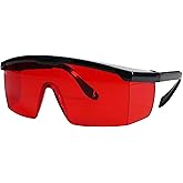 Bosch 57-GLASSES Laser View Enhancing Glasses with Adjustable Temple, Red Lens, Black Frame | Improves Laser Beam Visibility