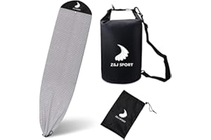 Z&J SPORT Surfboard Sock Cover with Collection Bag and 3L Dry Bag, Light Surf Board Protective Case for Shortboard, Longboard, Floating Waterproof Dry Bag for Surfing,Swimming