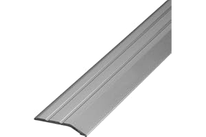 Gedotec Profilé de transition argenté autocollant | 1 pièce Profilé de finition en aluminium 900 mm | Profilé de joint de dilatation Plinthe de sol compensation de hauteur 2-5mm