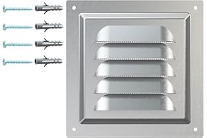 DEMLOU Antykorozyjna Kratka Wentylacyjna z Galwanizowanej Stali z Siatką | Wytrzymały Metalowy Wlot Powietrza do Wewnętrznego i Zewnętrznego Użytku | Ochronna Kratka Wentylacyjna. (125 x 125 mm)