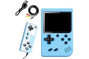 Tomedeks Consola de Videojuegos Portátil,Mini Consola de Videojuegos Portátil para Niños con 500 Juegos Retro Clásicos Batería Recargable y Pantalla a Color de 3.0 Pulgadas - Azul