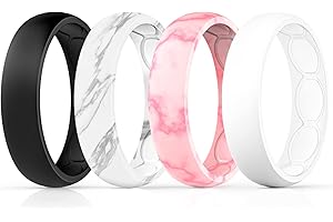 FORTHEE Breathable Designed Silicone Wedding Ring for Women, 5.7mm Silicone Rubber Band, Wedding Ring Replacement, Comfortable Fit, Skin Safe