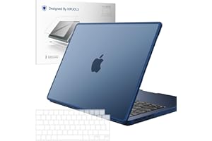 NPUOLS Etui do MacBook Air 13,6 cala M4 M3 M2 2025-2022, model A3240 A3113 A2681, [etui zapobiegające pozostawianiu odcisków palców z odporną na pęknięcia krawędzią z tworzywa TPU], twarde etui