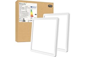 ‎SLOCHI slochi (2 pieces LED ceiling light, 18 W ultra thin ceiling light, flat, 22 x 2.1 cm, 6500 K cold white ceiling lights, square for bedroom, bathroom, hallway, kitchen