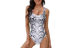 JFAN Costumi da Bagno Interi Donna con Scollo U Trikini Costume da Mare Spiaggia Piscina Sexy Costume da Bagno Intero Donna di Moda
