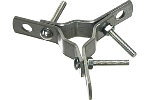 Dina Fava ZN1230 - Ralla Tris per Pali Tv Telescopici, Staffa a Triangolo Zincata per Fissaggio Pali Antenna con Diametro da 25 mm a 45 mm, Ralla per Tiranti Antenna, 11 x 11 x 2 cm