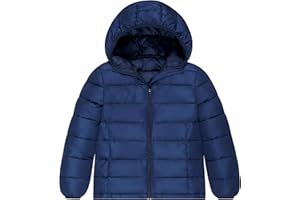 GOODSTOWORLD Kids Jacket Windproof Waterproof Boys Winter Coat Hooded Overcoats Childrens Lightweight Warm Zip Up Outerwear 4-12 Year