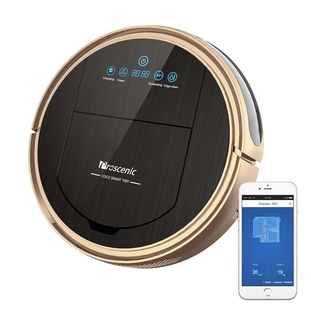 Proscenic 790T WLAN Staubsauger Roboter (2 in 1: Saugroboter & Wischroboter), Selbstaufladung, visuelle Karte, Alexa…