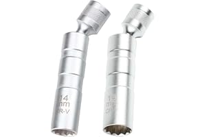 RTBRCG 2 Stücke Zündkerzenschlüssel, 14mm Und 16mm Universal Flexibel Zündkerzenschlüssel, Autozündkerzen Reparaturwerkzeug, Zündkerzen Stecknuss Demontage Werkzeug für Auto Und Motorrad