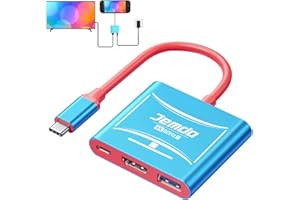 JEMDO Przełącznik dokujący HDMI 3 w 1, kompatybilny z Nintendo Switch 2/OLED/2017, adapter USB-C na HDMI 4K 60 Hz, szybkie ładowanie PD100W, Hub USB 3.0, przenośny zamiennik stacji dokującej TV