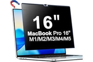 PYS Magnetische Blickschutzfolie für Macbook Pro 16" 16,2 Zoll 2021-2024 M1 M2 M3 M4 Pro Max Anti-Blaulicht Blasenfrei Anti-Fingerabdruck Abnehmbar Sichtschutzfolie