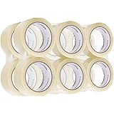 Amazon Basics Heavy Duty Packaging Tape, 50mm x 55m, 2.7mil Thickness (12-Roll), Clear