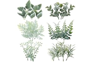 SETOFI Artificial Leaves, Fake Leaves Green plastic leaves Faux Foliage for Bouquet, Arrangement, Wedding, Party Decoration 30Pcs