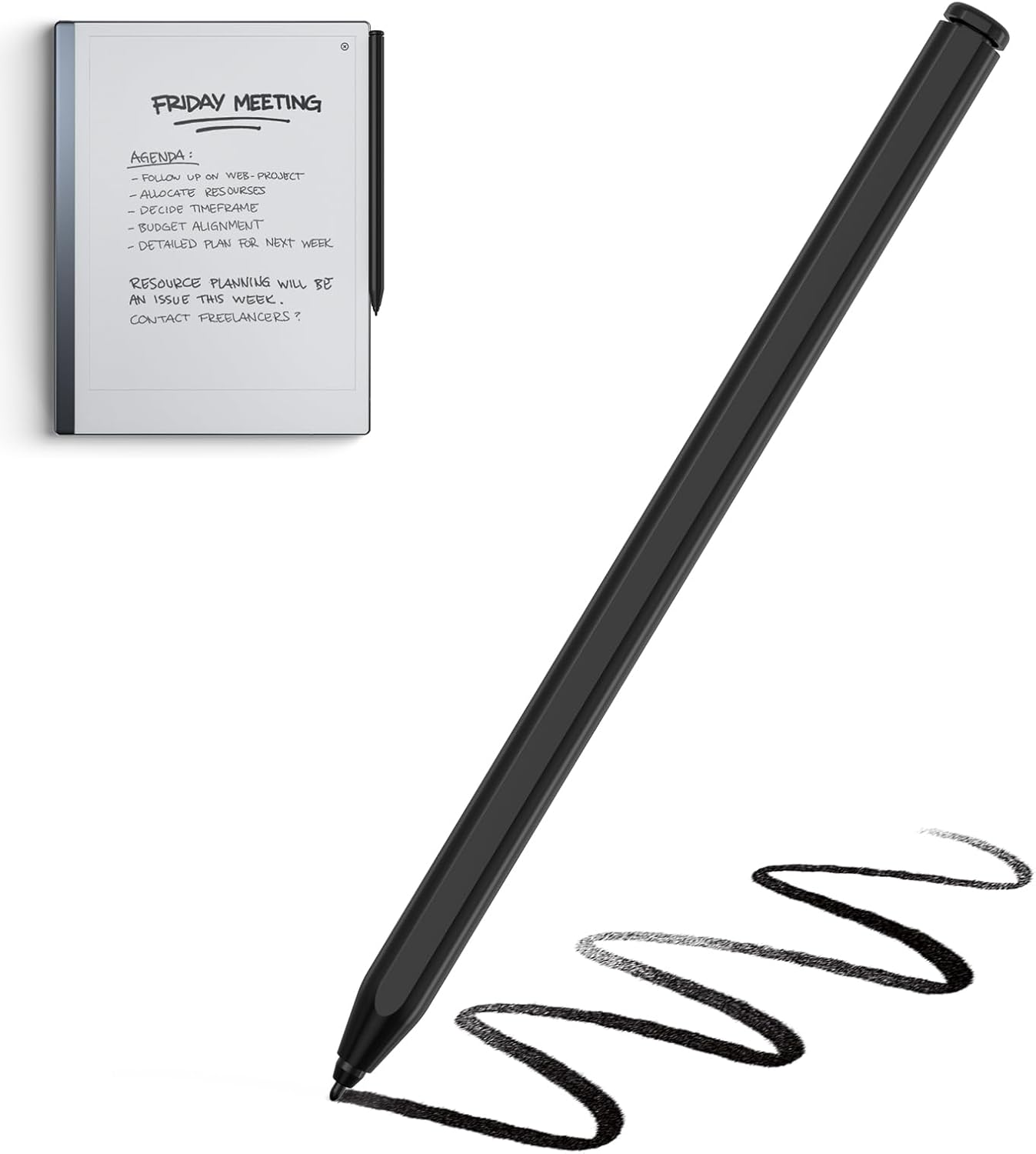 Lápiz Compatible Remarkable 2, Lápiz Capacitivo EMR con Borrador, Nivel de Presión 4096, Rechazo de Palma y Sensible a la Inclinación, Stylus Digital Compatible con Remarkable 2/1/Kindle Scribe