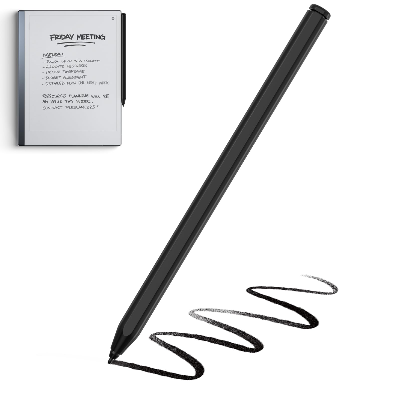 Lápiz Compatible Remarkable 2, Lápiz Capacitivo EMR con Borrador, Nivel de Presión 4096, Rechazo de Palma y Sensible a la Inclinación, Stylus Digital Compatible con Remarkable 2/1/Kindle Scribe - 1