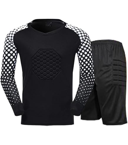Ichnos Padded Long Sleeves Football Goalkeeper Shirt Black Neon Blue - ICHNOS SP