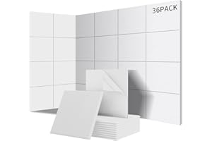 Sonuvia 36 Stück Quadratische Akustikplatten selbstklebend,Abdeckung 3.24㎡,Schallschutz & Schalldämmung für Wände & Türen – 230kg/m³,NRC 0.95,100% Polyester,Ideal für Schallschutz Wand, Porzellan weiß