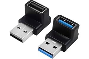 LLFYXM 90 Degree USB 3.1 Adapter (2 Pack),Up and Down Angle Coupler for Fast Charging and 10Gbps Data Transfer,OTG USB to USB Right Angle Connector for PC Laptop Power Bank and More
