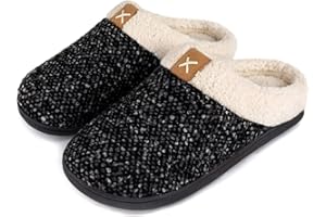 ULTRAIDEAS Kapcie męskie, pluszowe, zimowe, ciepłe pantofle z podszewką przypominającą wełnę, wygodne kapcie z pianki z pamięcią kształtu, antypoślizgowa gumowa podeszwa, do użytku wewnątrz i na zewnątrz