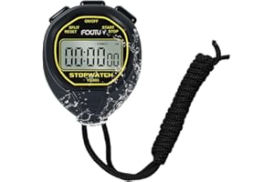 FCXJTU Digitale wasserdichte Stoppuhr, Keine Glocken, Keine Pfeifen, einfache Grundbedienung, geräuschlos, klares Display, EIN/Aus, großes Display für Schwimmtraining, Kindertrainer (Schwarz)