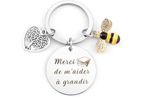 OZOSHINE Cadeau Maitresse D'école Fin D'année Porte Clef Merci Maitresse Cadeau Maitresse D'école Idee Cadeau Maîtresse Atsem Aesh Avs Professeur Institutrice Remerciement Cadeau Nounou Fin De Contrat