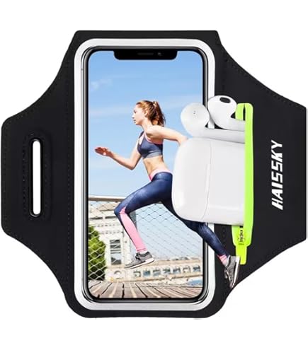 EOTW Fascia Da Braccio Sportiva Universale Per Cellulare 6,0-6,7 Pollici - Con Tasca Per AirPods E Chiavi - Rifrangente