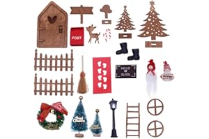 HRKVSK Wichteltür Set, Wichtel Zubehör Weihnachten, 25Pcs Wichteltür Komplettset, Wichtel Türt, Wichteltüre, Wichtelhaus Weihnachten, Wichteltür Zubehör, Wichtelzubehör für Feentür Weihnachtsdeko