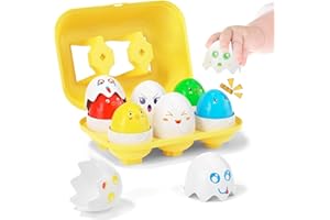 TODARRUN Matching Eggs Learning Toys for 1 2 3 Year Old Girls Boys,Educational Montessori Shape Sorter Toys for Toddlers,Easter Eggs Sensory Matching Eggs Toys,12+ Months Birthday Gifts for Boys Girls