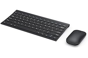 seenda WGJP-031 Small Wireless Keyboard and Mouse, Ultra Compact Rechargeable USB Keyboard and Mouse Combo with Portable Size Low Profile Keys for Windows XP/7/8/10/11 Laptop Computer, Black