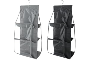 LSYYSL 2 organizadores de cartera para colgar, organizador tridimensional de doble cara de seis capas, bolsa transparente multicapa a prueba de polvo, ahorro de espacio para el armario.