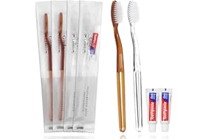 GISDO 50 Spazzolino Monouso,Spazzolini Monouso Confezionati Singolarmente per Attrezzatura,spazzolini da viaggio usa e getta da Bagno Dell'hotel,per Adulti e bambini,da viaggio(2 colori)