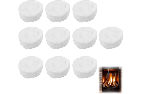 10 Keramisk Ull för Bioetanol - Svamp för Etanolkamin med 8,6 x 8,6 x 2,8 cm - Inomhus Gel Bordskamin