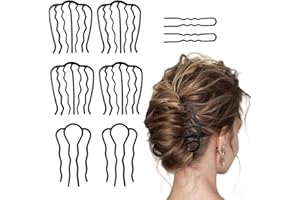 HYRKOTW 8 pezzi pettine per capelli a forma di U clip accessori per capelli a forma di U strumenti per capelli retrò accessori per strumenti per capelli retrò per donne e ragazze