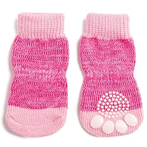 Pet Heroic 8 tamaños Calcetines Antideslizantes para Perros Gatos, Protectores de Patas para Perros Gatos, Control de tracción para el Uso en Interiores, Ajuste para Perros Extra pequeños a Grandes