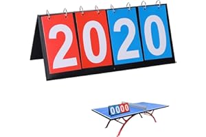 Ksvaye Tabellone Segnapunti Digital Scoreboard Flip Sport Tabellone Segnapunti a 4 Cifre Capovolgere Tabellone Segnapunti Portatile Flip Tabellone Praktisches Scoreboard