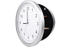 PILIPANE Coffre Fort Secret Discrète,Horloge murale coffre-fort, cacher ses objets de valeur, Horloge Coffre-Fort-Hidden, horloge murale secrète, boîte de rangement pour Bijoux Objets de Valeur en espèces